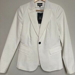 NWT RW&CO Ivory White Blazer Size 2 Stretch Workwear Bridal Graduation Jacket